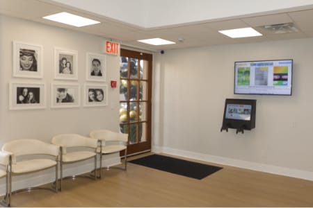 Waiting area view looking at front door